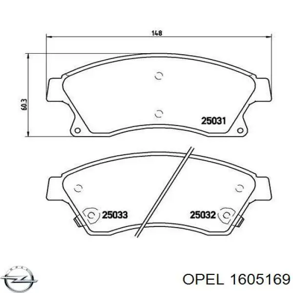 Колодки Opel 1605169 цена, от 18.58 USD