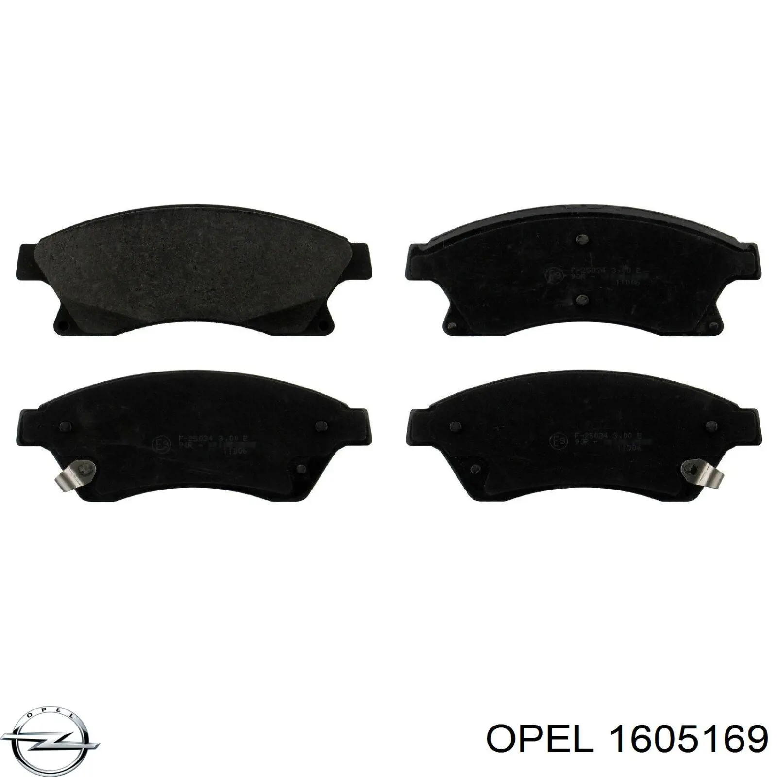 1605169 Opel колодки тормозные передние дисковые