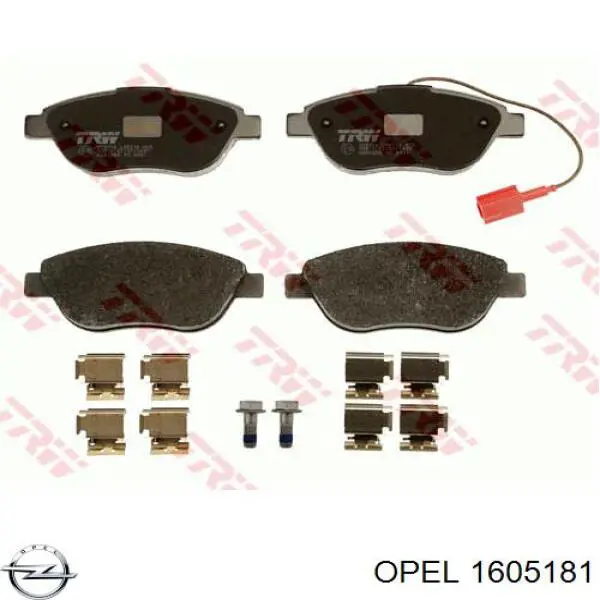 Передние тормозные колодки 1605181 Opel