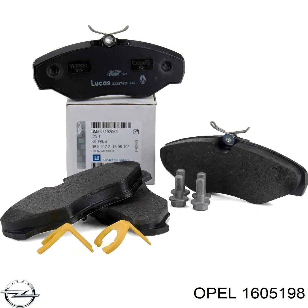 1605198 Opel Колодки передние