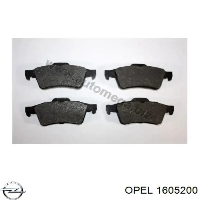 1605200 Opel колодки тормозные задние дисковые