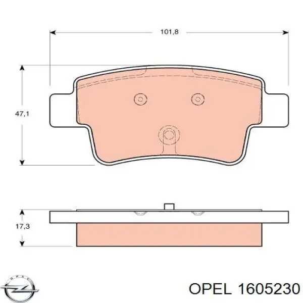 Колодки дисковые  Opel 1605230 цена, от 16.70 USD