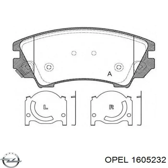 Купить 1605232 Opel Колодки тормозные