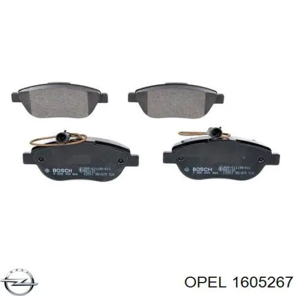Передние тормозные колодки 1605267 Opel