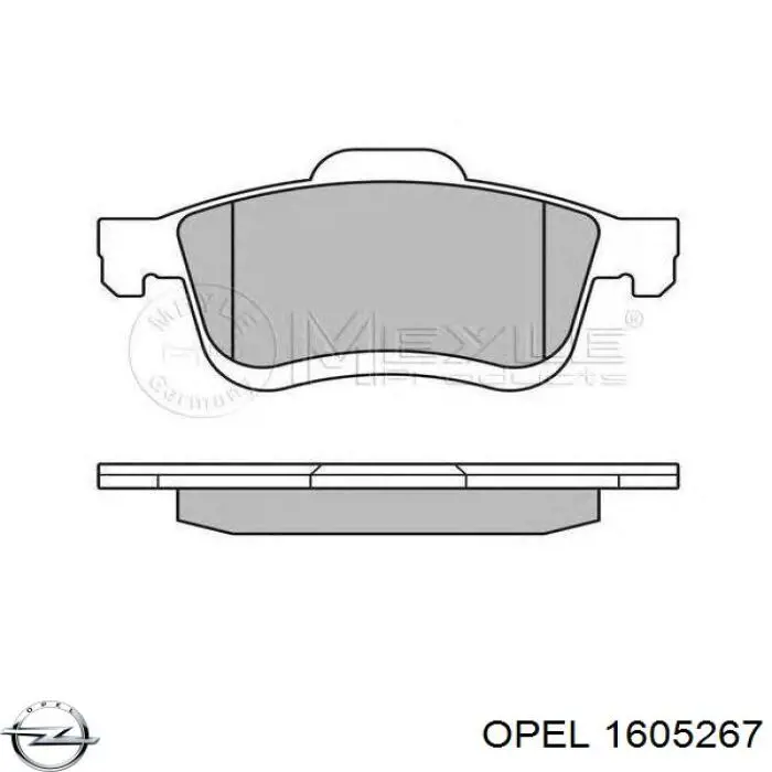 1605267 Opel колодки тормозные передние дисковые