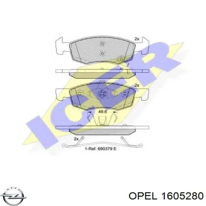 Колодки Opel 1605280 цена, от 25.10 USD