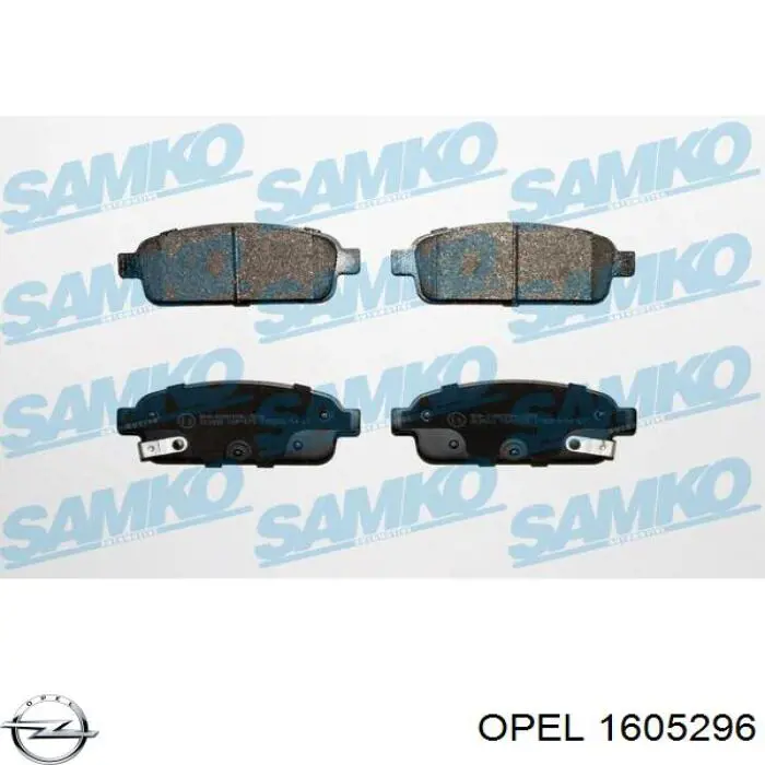 Купить 1605296 Opel Колодки тормозные задние, дисковые