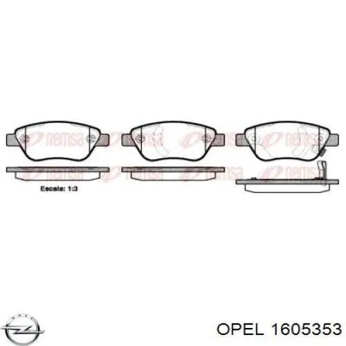 Колодки Opel 1605353 цена, от 21.07 USD
