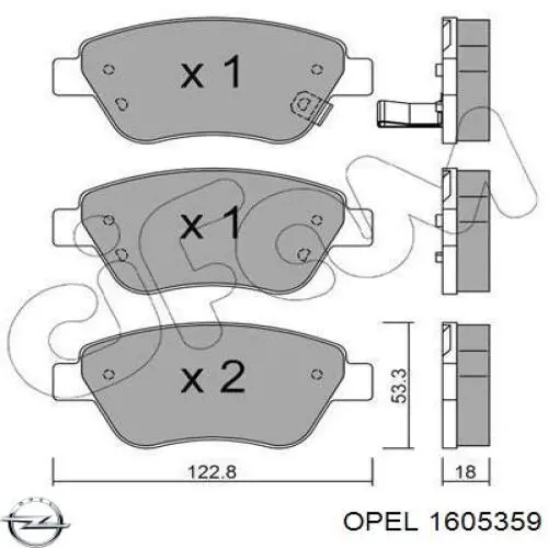 Колодки Opel 1605359 цена, от 21.14 USD