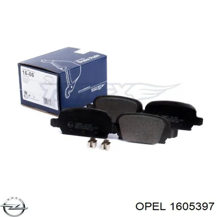 1605397 Opel задние тормозные колодки