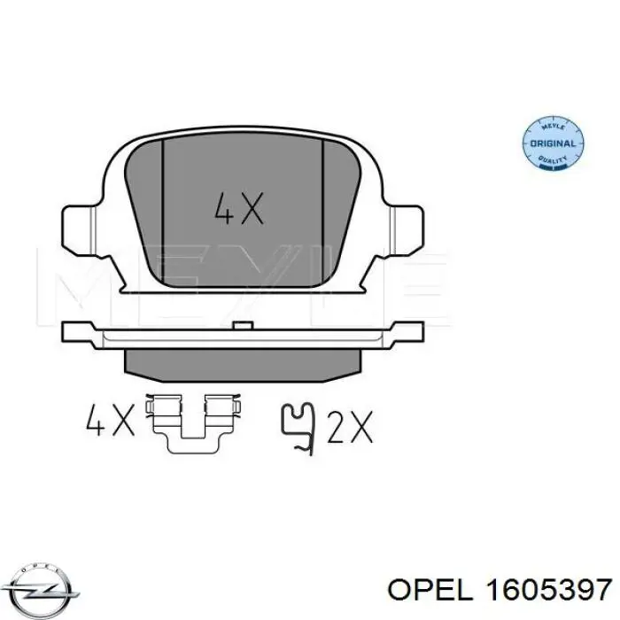 Колодки дисковые  Opel 1605397 цена, от 13.94 USD