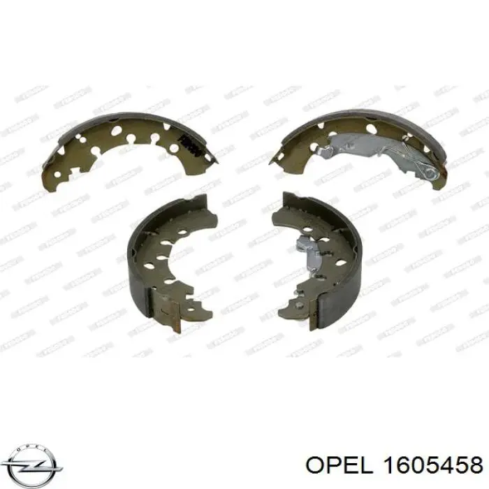 Купить 1605458 Opel Задние барабанные тормозные колодки