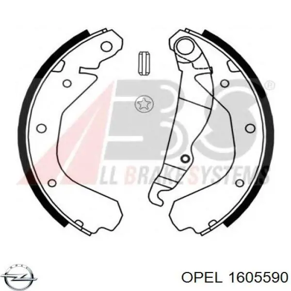 1605590 Opel задние барабанные колодки