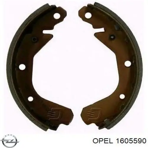 Задние барабанные колодки 1605590 Opel