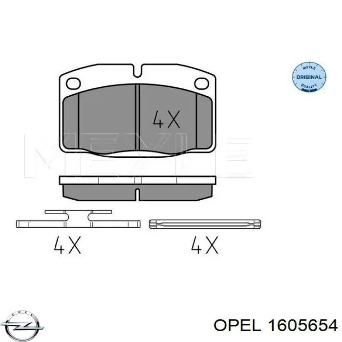 Колодки Opel 1605654 цена, от 22.58 USD