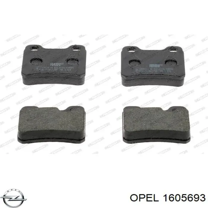 Колодки тормозные задние дисковые Opel 1605693