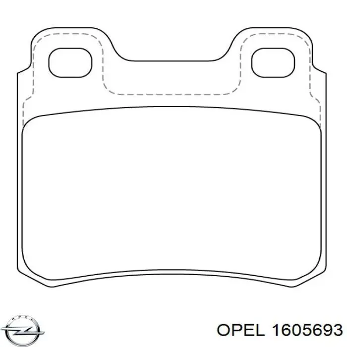 Купить 1605693 Opel Колодки тормозные задние, дисковые