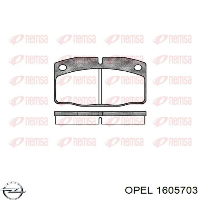 Передние тормозные колодки 1605703 Opel