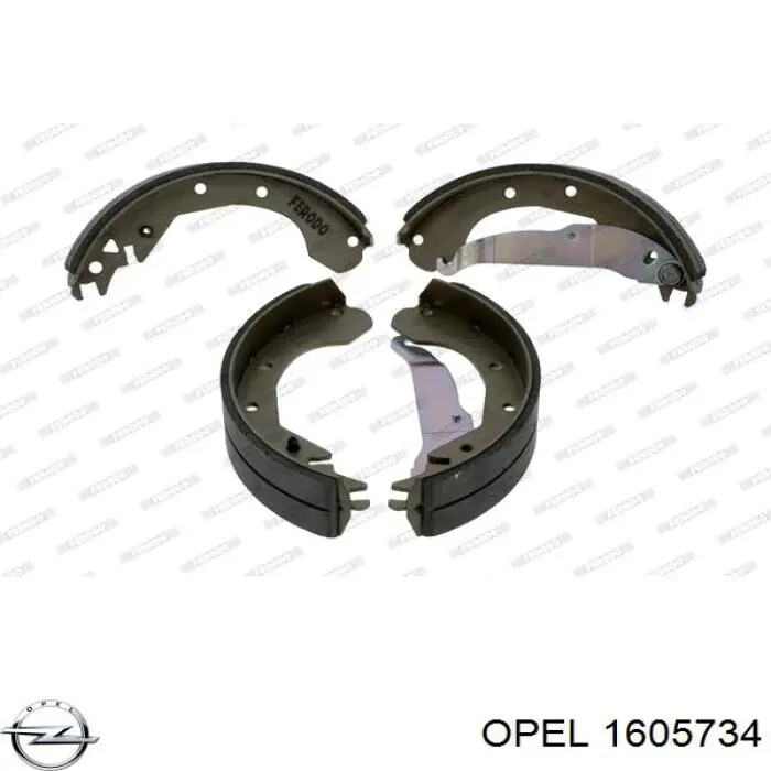 Задние барабанные колодки 1605734 Opel