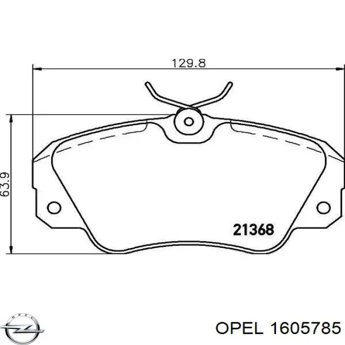 Передние тормозные колодки 1605785 Opel