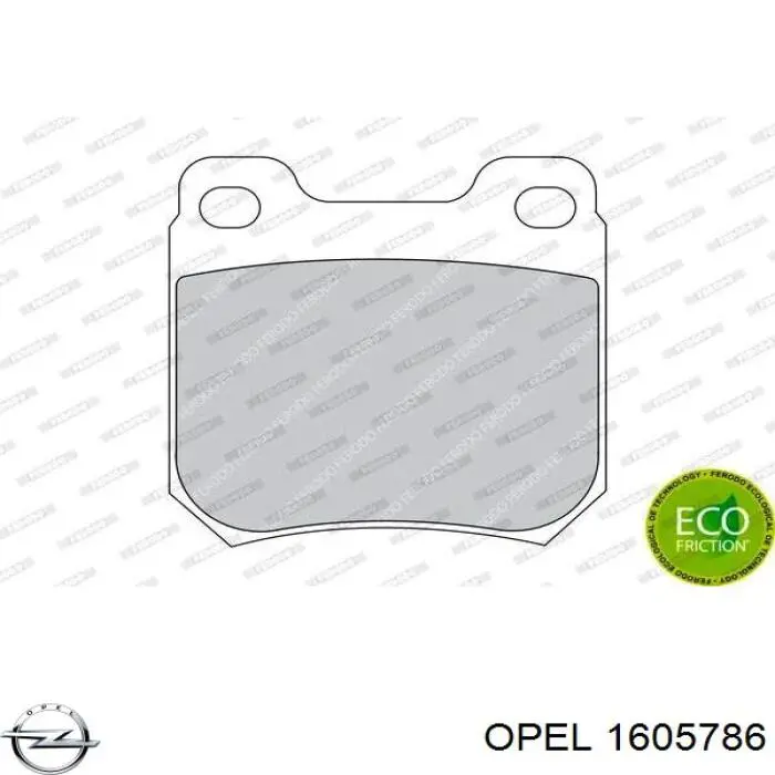 1605786 Opel Колодки тормозные дисковые комплект