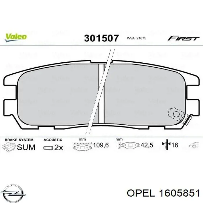 Колодки дисковые  Opel 1605851 цена, от 14.16 USD