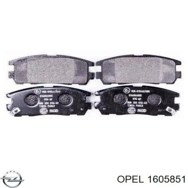 Купить 1605851 Opel Колодки тормозные задние, дисковые