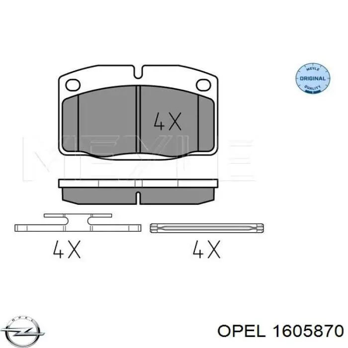 1605870 Opel Колодки передние