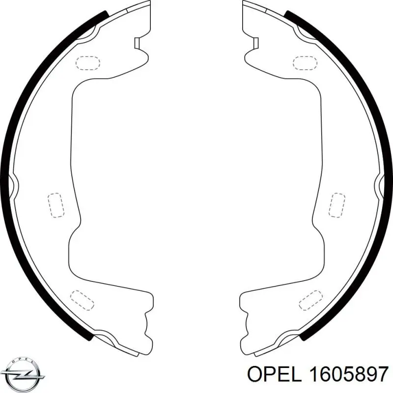 Тормозные колодки стояночного тормоза Opel 1605897 цена, от 12.53 USD