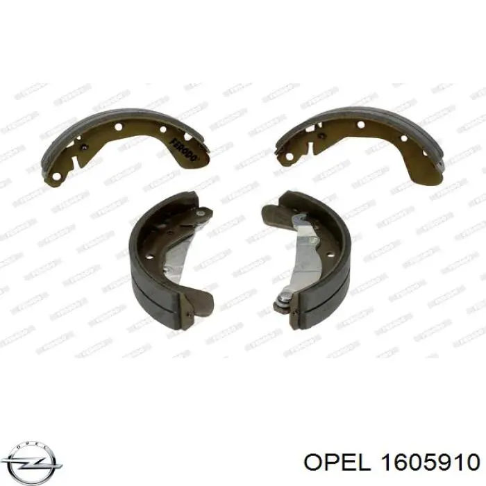 1605910 Opel Барабанные тормозные колодки