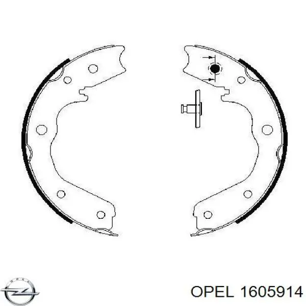 Купить 1605914 Opel Колодки ручника/стояночного тормоза