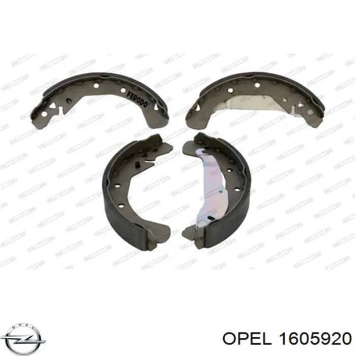 1605920 Opel колодки тормозные задние барабанные