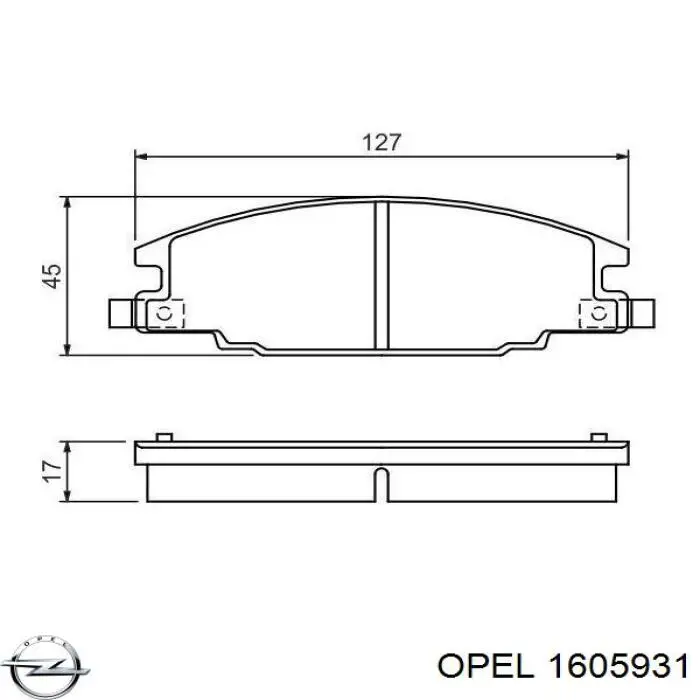 Колодки Opel 1605931 цена, от 19.37 USD