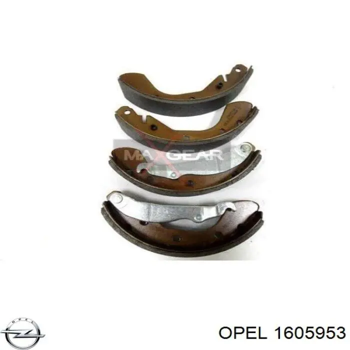 1605953 Opel колодки тормозные задние барабанные