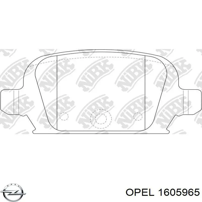 Задние тормозные колодки 1605965 Opel