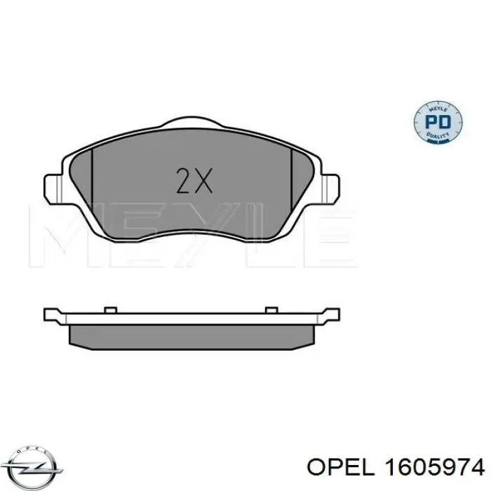 1605974 Opel передние тормозные колодки