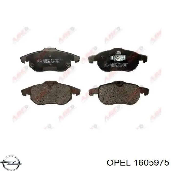 Передние тормозные колодки 1605975 Opel