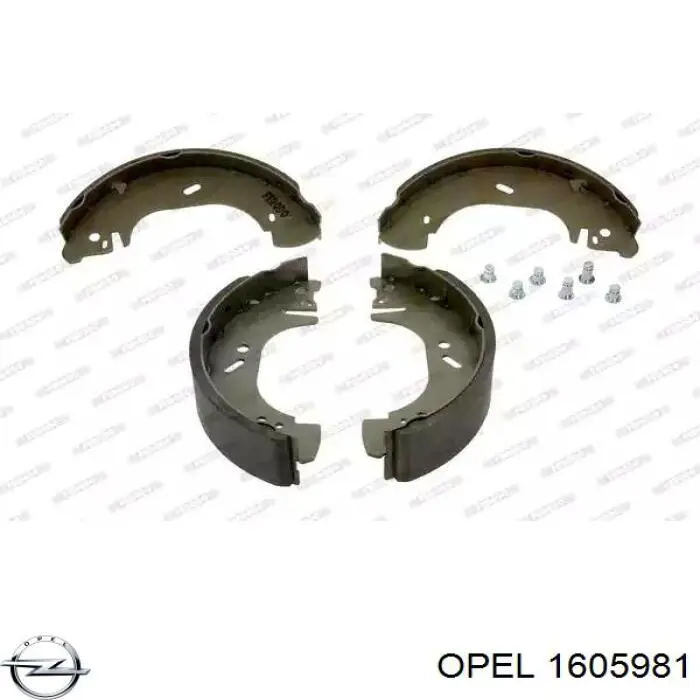 1605981 Opel Барабанные тормозные колодки