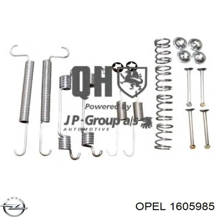 1605985 Opel монтажный комплект задних барабанных колодок