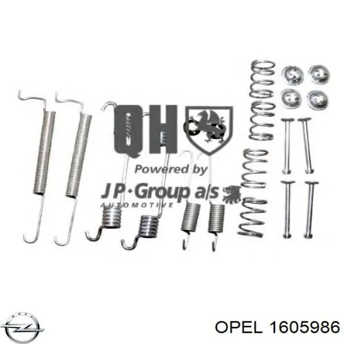 1605986 Opel Комплект монтажный задних барабанных колодок