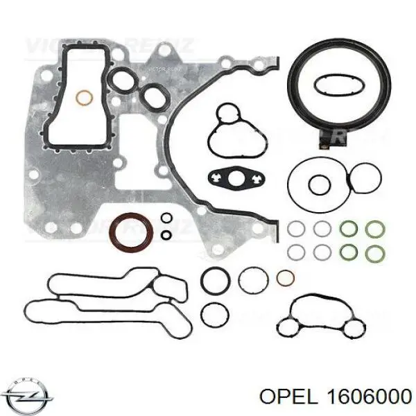 Комплект прокладок двигателя нижний Opel 1606000