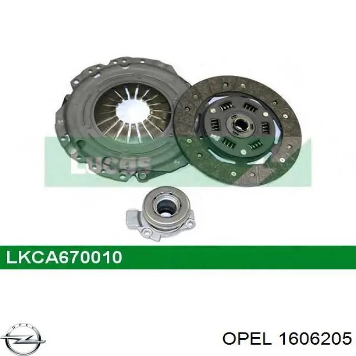 Комплект сцепления (3 части) Opel 1606205 цена, от 101.97 USD