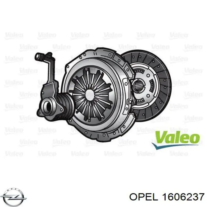 Купить 1606237 Opel Комплект сцепления (диск, корзина, подшипник)