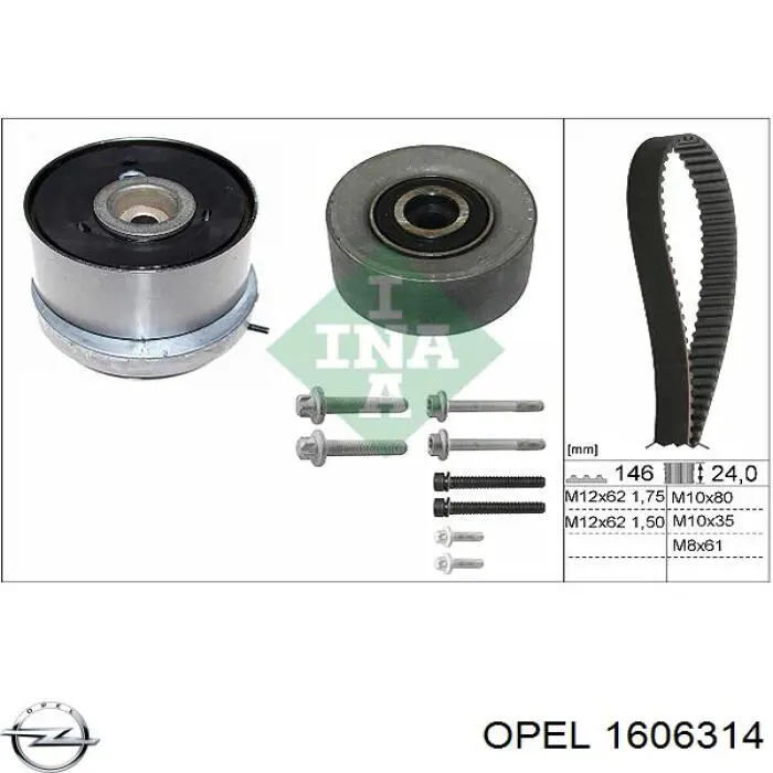 ГРМ ремни, комплект Opel 1606314 цена, от 160.81 USD