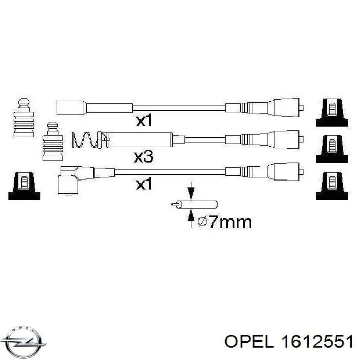 Высоковольтные провода 1612551 Opel