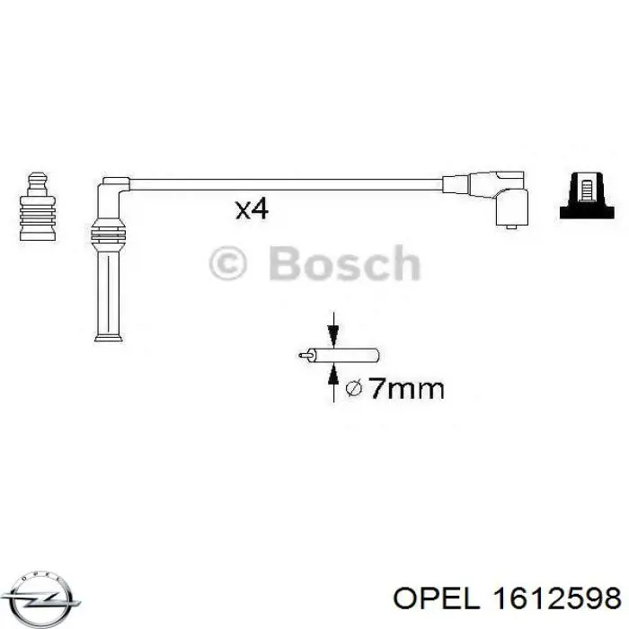 Провода зажигания Opel 1612598 цена, от 18.28 USD