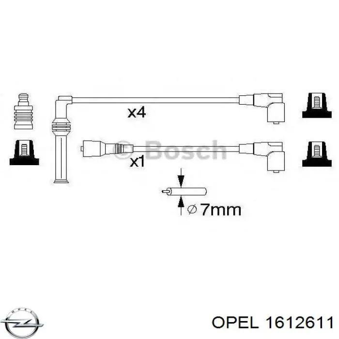 Высоковольтные провода 1612611 Opel