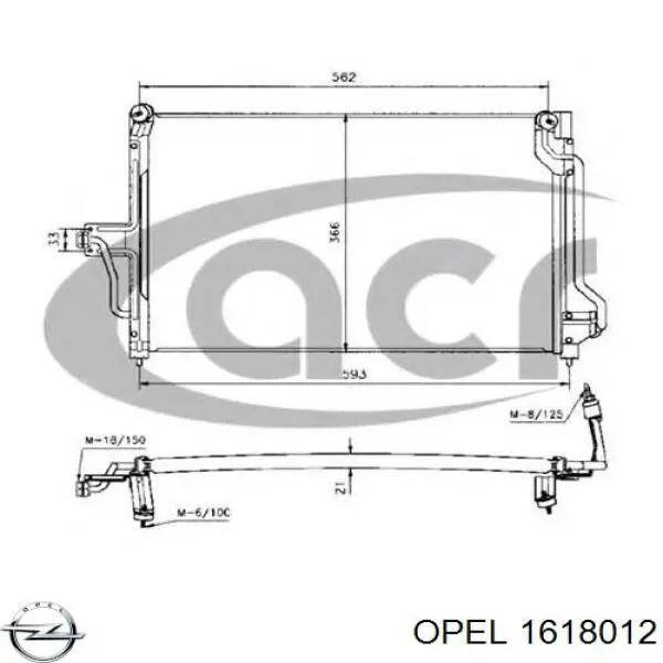 Конденсатор кондиционера Opel 1618012 цена, от 89.38 USD