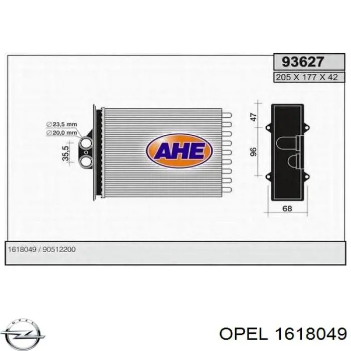 Радиатор печки (отопителя) Opel 1618049 цена, от 21.65 USD