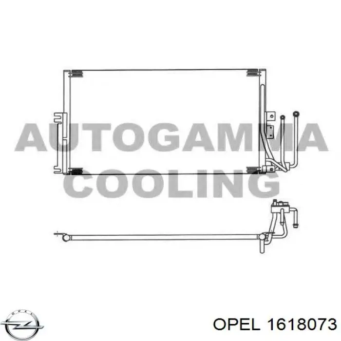 Конденсатор кондиционера Opel 1618073 цена, от 78.16 USD